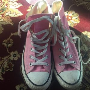 Pink high top converse